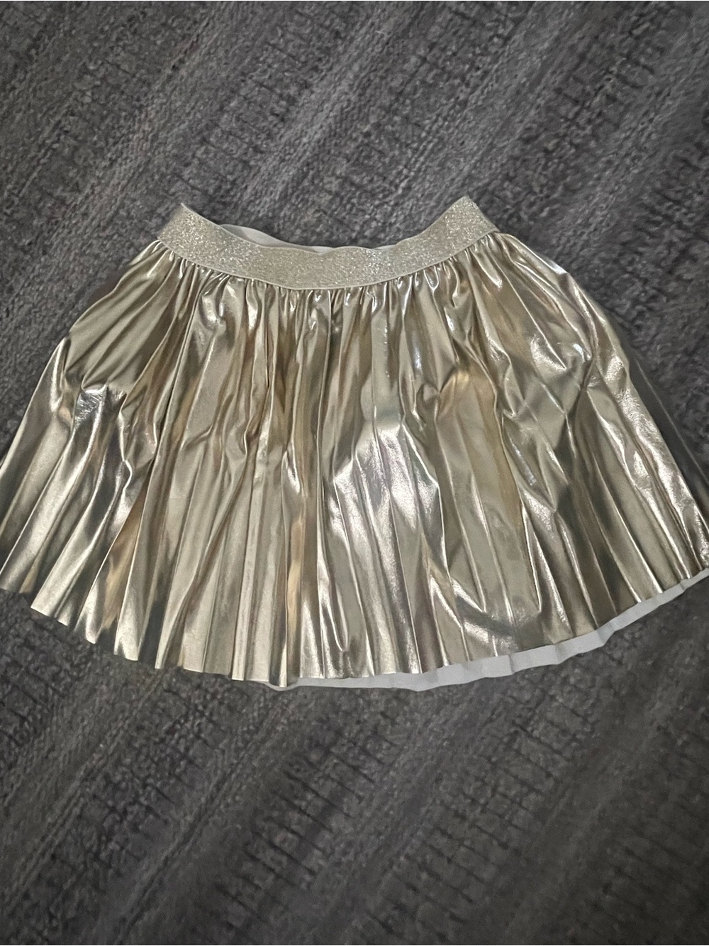 Crewcuts Girls Metallic Gold Pleated Skirt